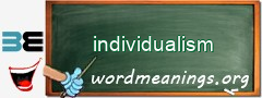 WordMeaning blackboard for individualism